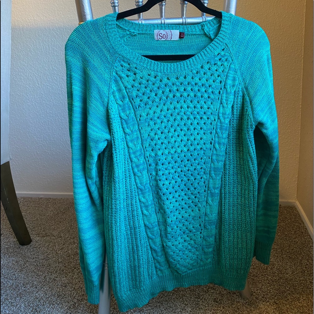 SO Boatneck Collar Front Pullover Sweater